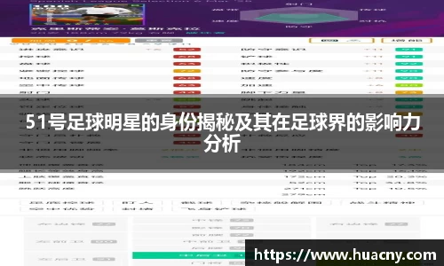 51号足球明星的身份揭秘及其在足球界的影响力分析